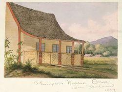 Thompson's (Tamihana Te Rauparaha's) warree (Whare) Ōtaki, New Zealand [1849]
